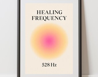 Healing Frequency 528 Hz Art Print | Aura Wall Art | Spiritual Minimalist Decor