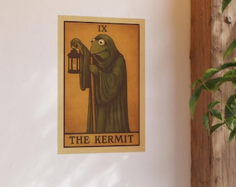 Kermit Tarot Card Art Poster | Pop Culture Print
