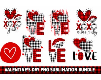 Valentine’s Day PNG Sublimation Bundle| digital download clipart | 300DPI