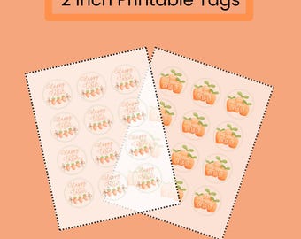 2 Zoll Karotte Themen Kreis Ostern Geschenkanhänger Digital Download