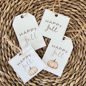 Happy Fall Gift Tags Printable | Minimalist Fall Tags | Modern Autumn Gift Tags | Printable Fall Gift Tags | Instant Download