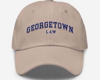 Georgetown Law School Hat – Embroidered Vintage Dad Cap, Adjustable Snapback, Unisex Alumni & JD Graduation Gift