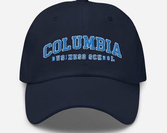 Columbia Business School Hat – Embroidered Vintage Dad Cap, Adjustable Snapback, Unisex Alumni (MBA) Gift