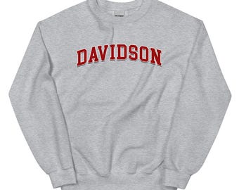 Davidson College Vintage Design-sweater met ronde hals en logo