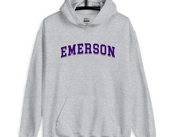 Emerson College Vintage Design Unisex Hoodie Hooded Sweatshirt