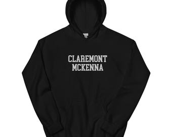 Claremont McKenna Embroidered Hoodie Hooded Sweatshirt Crewneck, Vintage Sweater Stitching Varsity Embroidery