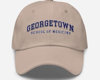Georgetown University School of Medicine Hat – Embroidered Vintage Dad Cap, Adjustable Snapback, Unisex Alumni & MD Graduation Gift