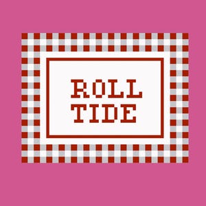 Roll Tide University of Alabama Needlepoint Canvas Downloadable PDF Chart