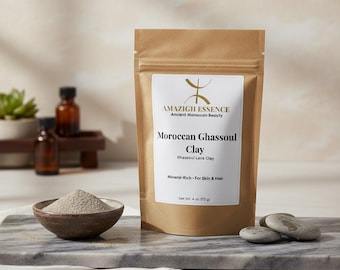 Argila Ghassoul Marroquina (Rhassoul) – Argila Mineral Natural para Máscaras Faciais, Corporais e Capilares | 113 g