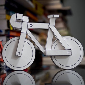 Low Poly 3d papercraft paperbikes v2 PDF fixed gear paper bicycle model kit image 2