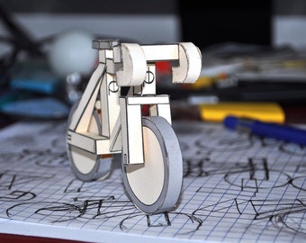 Low Poly 3d papercraft - paperbikes v2 - PDF - fixed gear paper bicycle model kit