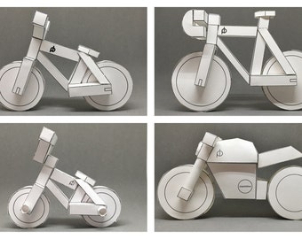 paperbikes v1, 2, 3 and 101 papercraft model kits