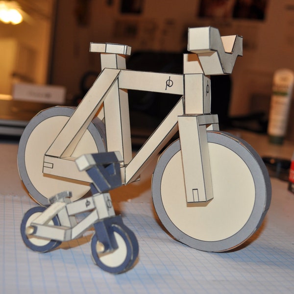 paperbikes v2L - LARGE Fixed gear FGFS paper bike - papercraft bicycle model kit