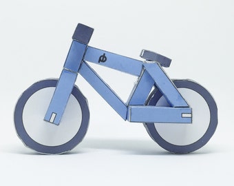 BLUE paperbikes v1 - papercraft bike paper model kit - mountain bicycle