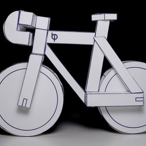 Low Poly 3d papercraft paperbikes v2 PDF fixed gear paper bicycle model kit image 3