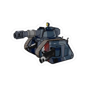 Chibi Warhammer 40k Leman Russ Battletank Krieg | Kiss-cut Sticker image 1