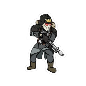 Chibi Warhammer 40k Death Korps of Krieg - Krieger with Lasrifle | Kiss-Cut Stickers