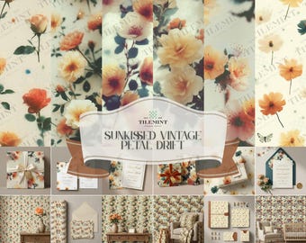 Vintage Floral nahtlose Muster, schwermütige botanische für Papier-, Stoff- und Kinderzimmer Dekor Designs