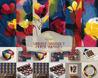 Abstrakte, nahtlose Blumenmuster-Bundle für Papier-, Stoff- und Wohndekor-Designs