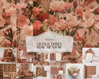 Vintage Schmetterling Muster Bundle, Shabby Chic Aquarell für Papier- und Stoffdesigns