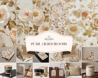 Luxus-Gold-Spitze, Florales, nahtloses Muster-Bundle für Papier, Stoff und Wohnkultur-Design