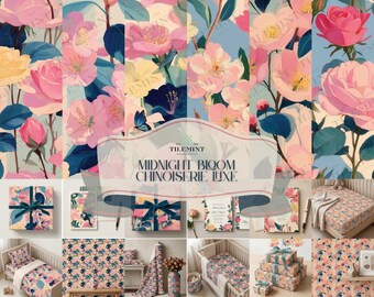 Vintage Floral nahtlose Muster, romantische botanische Designs (Digitaler Download)