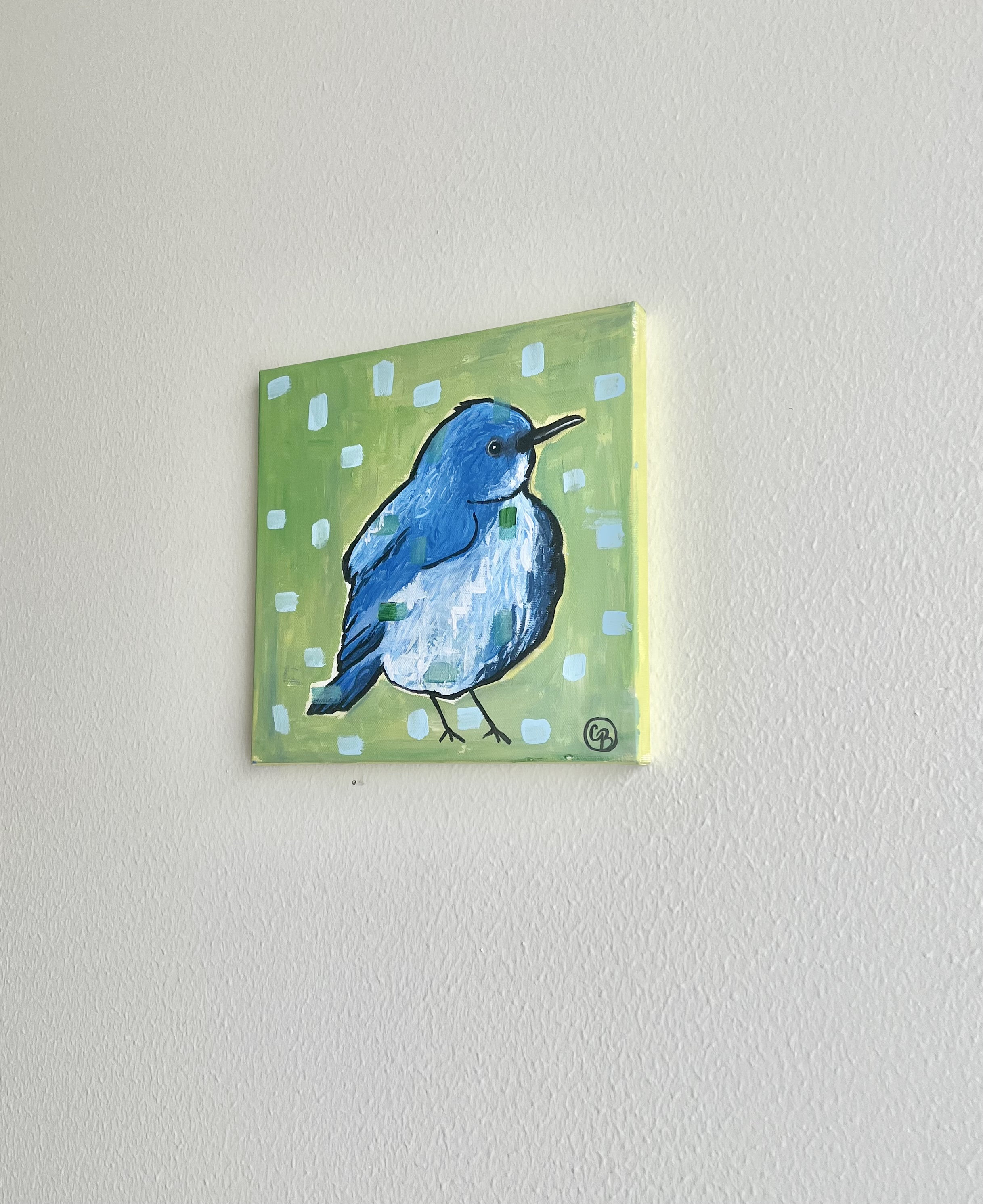 Original Cute Abstract Bluebird - Etsy