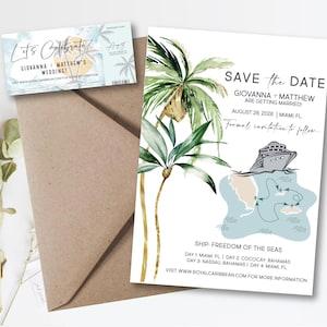 Boarding Pass Save the Date | Cruise Wedding Invitation | Destination Wedding Printable