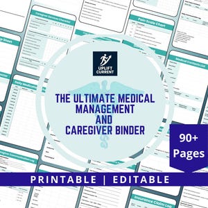 Medical & Caregiver Binder | Printable Health Organizer (Canva Editable, 8.5x11 inches) (Digital Download)
