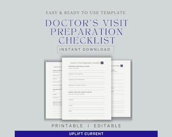 Doctor's Visit Prep Checklist - Printable Medical Planner (Editable)