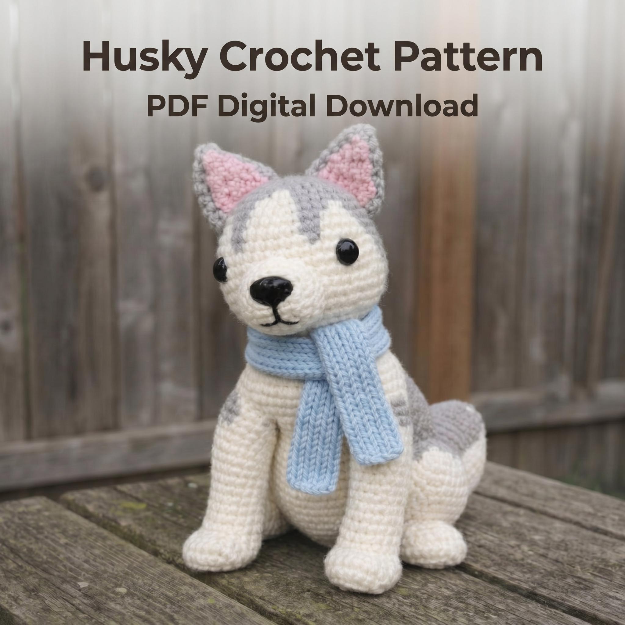 Amigurumi Husky Plush Puppy Crochet Pattern