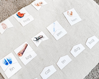 Ending Sounds Matching Puzzles | Montessori Phonics (Printable PDF)