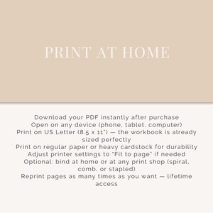 May include: A digital print advertisement with the text "PRINT AT HOME" in a light brown font. Below, instructions detail how to download, print, and reprint a PDF file on US Letter paper (8.5 x 11 inches).