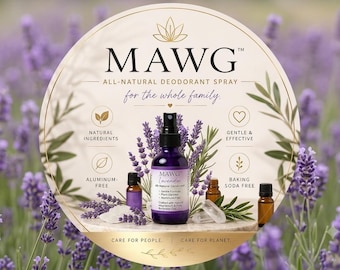 MAWG All-Natural Lavender Deodorant - Magnesium Based - Aluminum-Free & Organic Plant-Based Personal Care