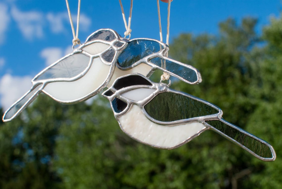Handmade in Maine Original Stained Glass Blackcapped Etsy