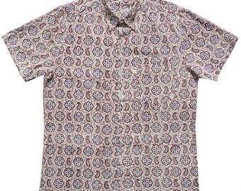 Mens Summer Shirt - Medallion Paisley - 100% cotton