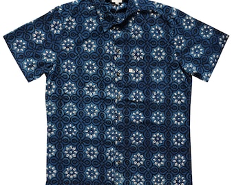 Mens Summer Shirt - Lattice Lotus - 100% cotton