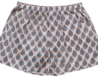 Unisex Cotton Boxers - Paan Buti Blue
