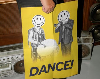 Paquete de pósteres de música folk Acid Smiley en 22 idiomas, arte de danza internacional, descarga digital.