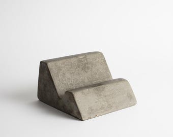 Soporte para teléfono de hormigón hecho a mano, decoración de escritorio industrial