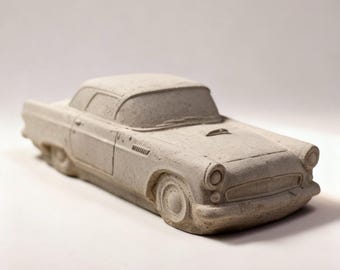 Ford Thunderbird de 1955, escultura de hormigón, decoración industrial para escritorio.