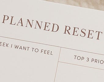 Wochen-Reset-Planer: Minimale Vorlage (Digitaler Download)