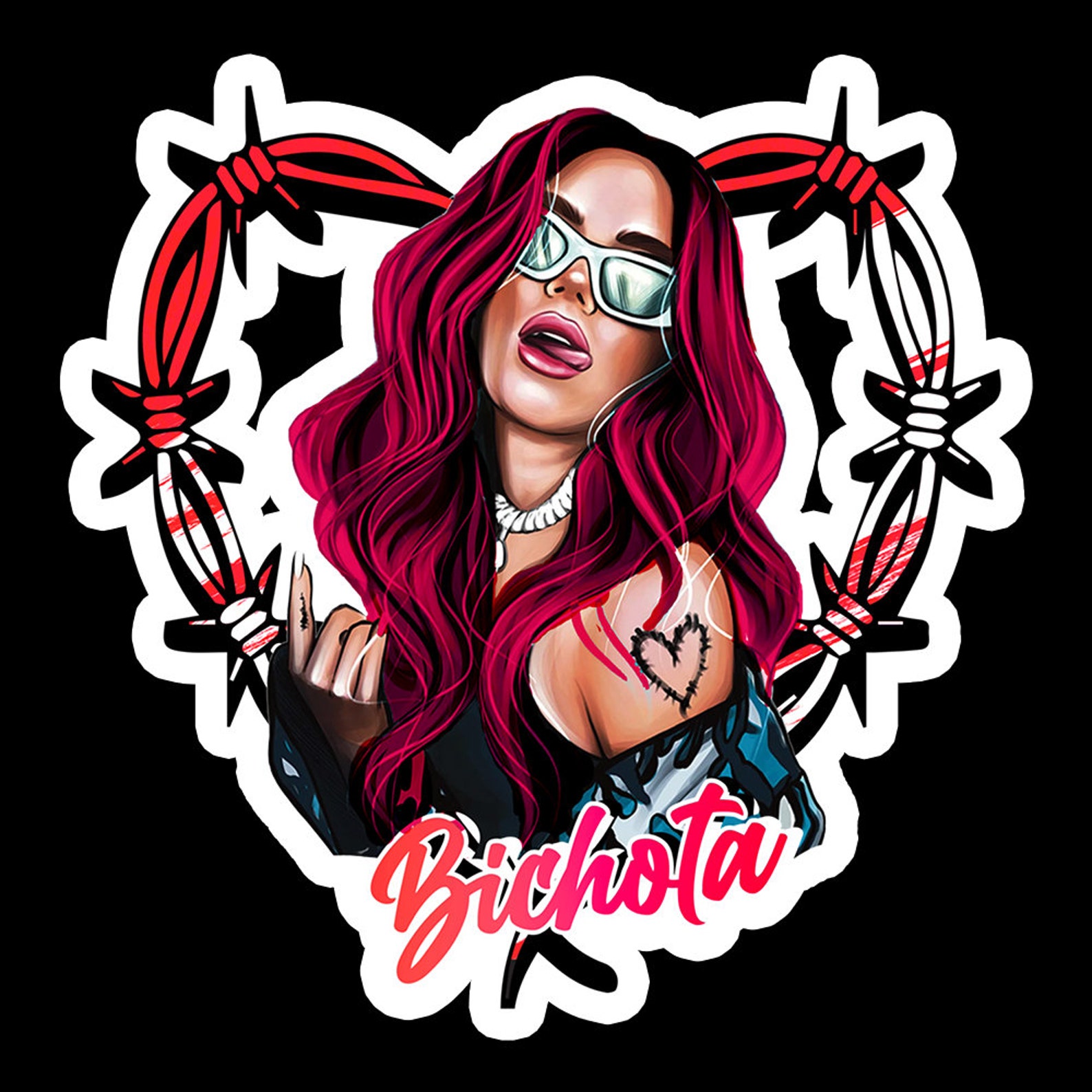 Karol G Bichota Red Hair Sticker Karol G Halloween Etsy