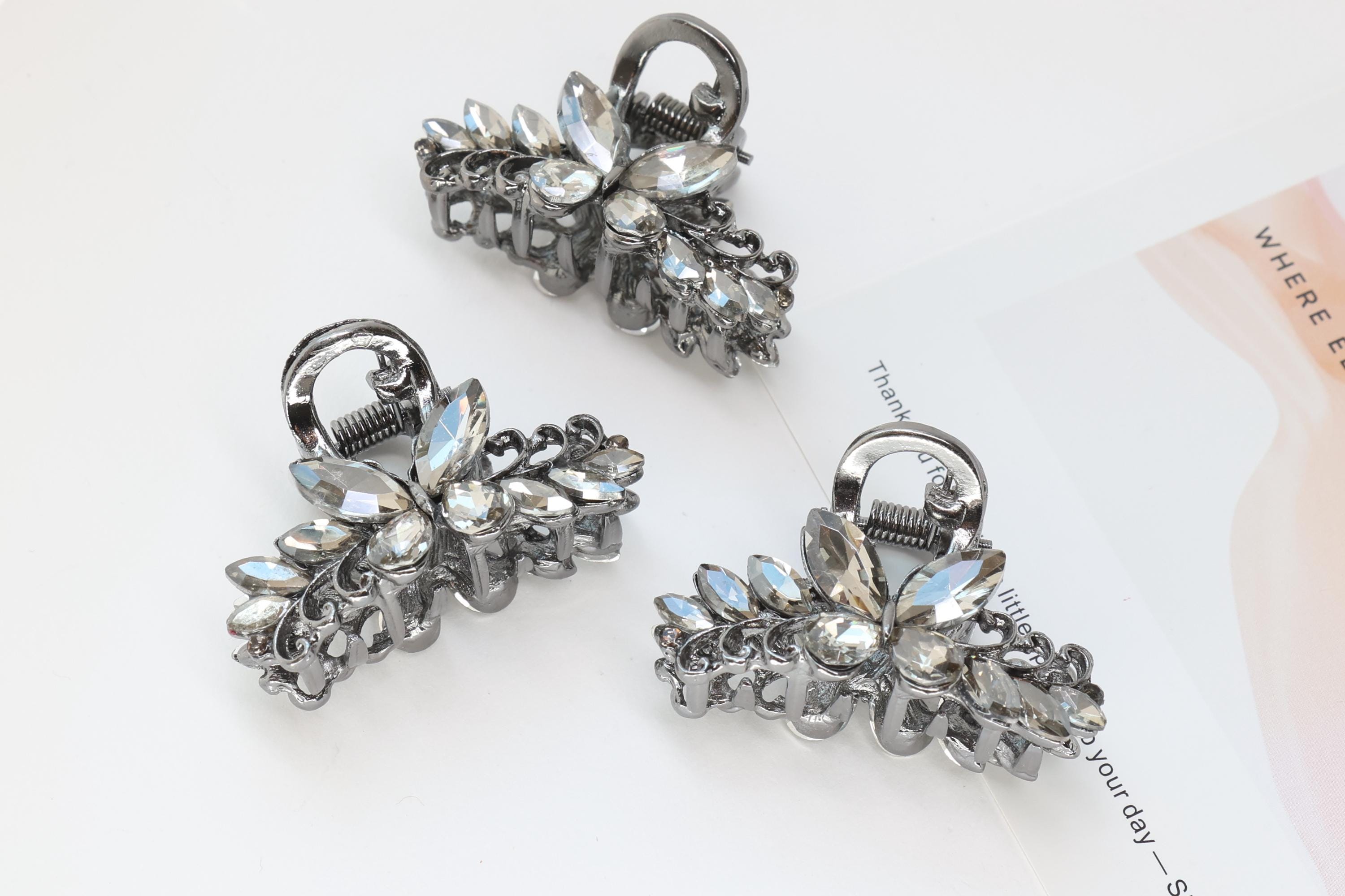 Rhinestone Hair Clip Acetate Silver Elegant Wedding Party Everyday Accessory 10Pcs Rhinestone Weeding Hair Clips Bridal Hairpin Silver  main image 4