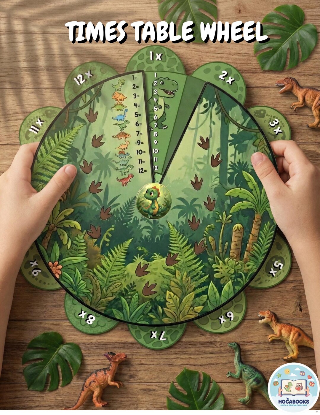 Dinosaur Multiplication Chart Game Wheel Printable • Math Fact Spinner ...