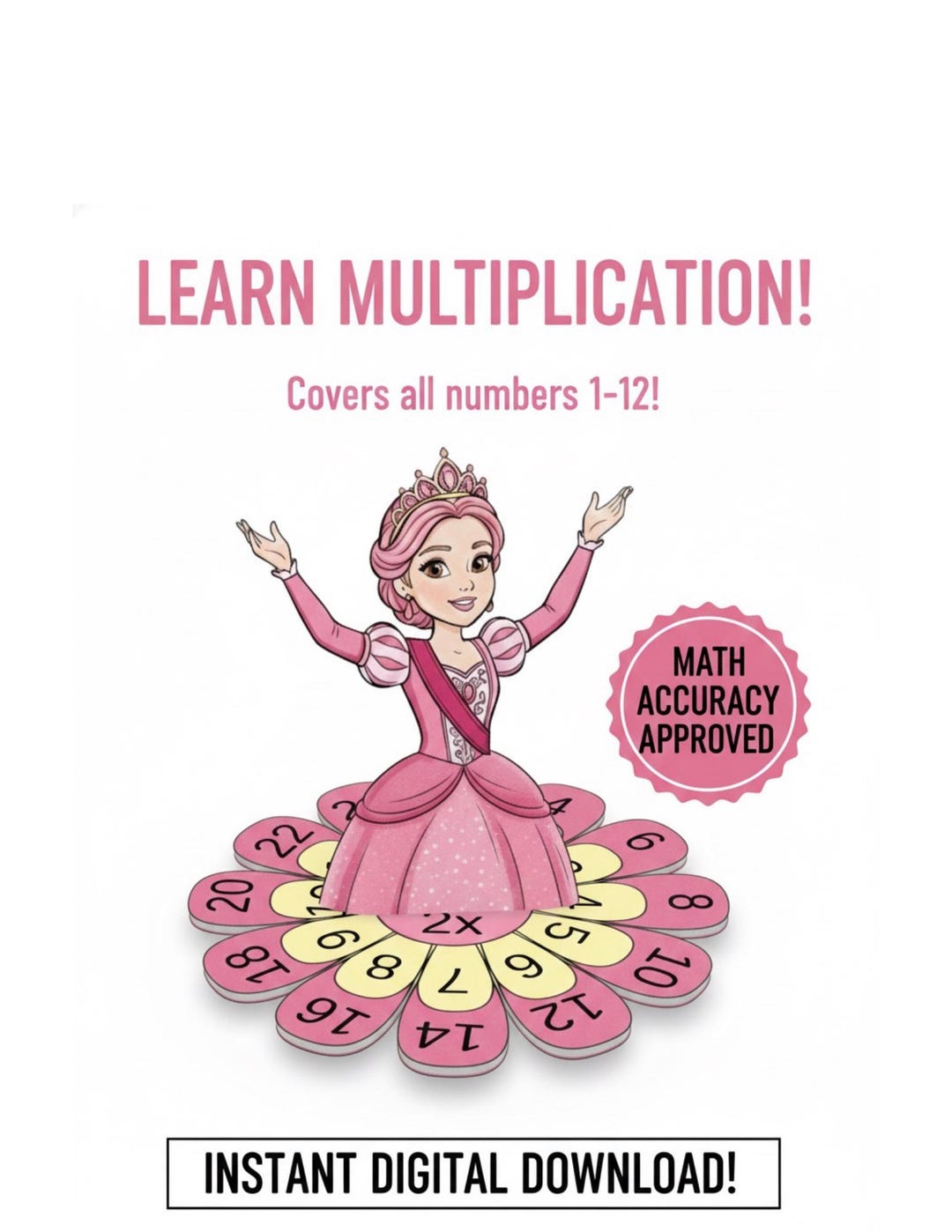 Princess Multiplication Table Princess Multiplication Flower Craft | Times Table Math (digital ...