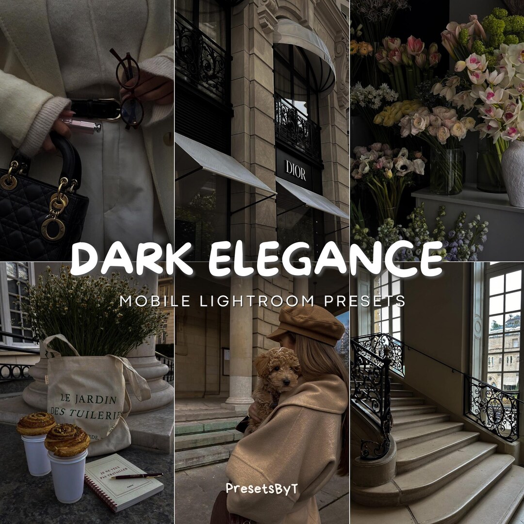 DARK ELEGANCE Preset | Timeless Dark Edit | Chic Luxury | Mobile DNG ...