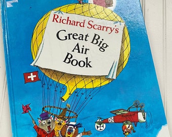 Vintage 1971 Richard Scarry's Great Big Air Book, 1970s Airplane, Richard Scarry Oversized Children's Illustrated Book, Random House