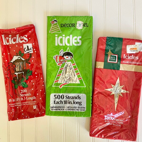 Silver icicles for christmas tree