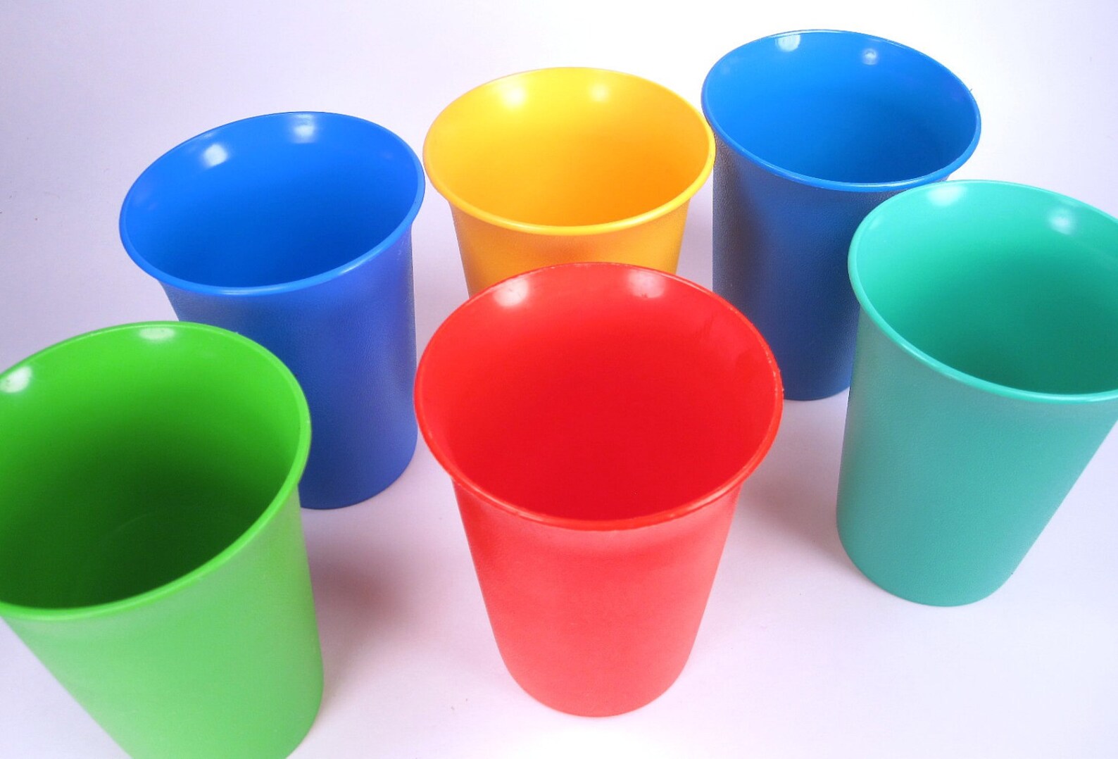 Vintage Set of Tupperware Cups Colorful Tumblers Picnic Etsy